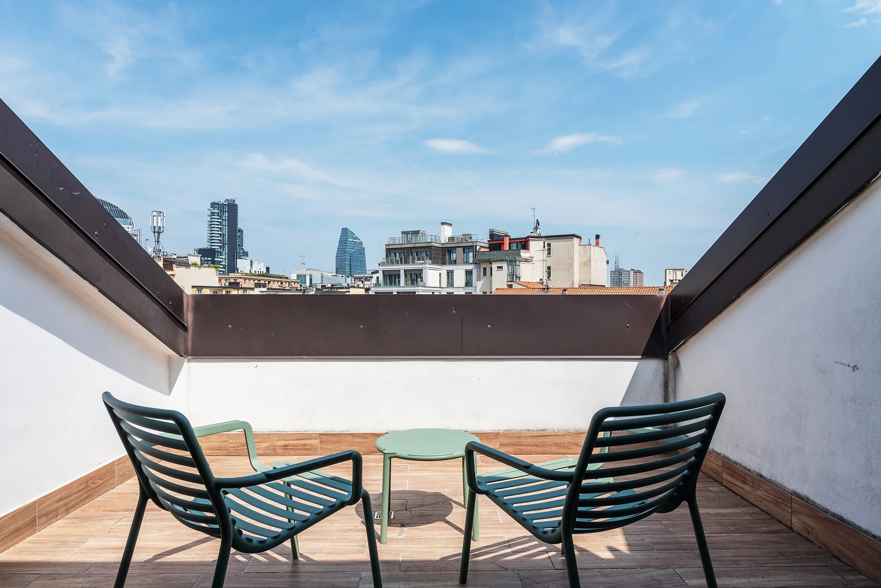 Terrazzo panoramico vista Milano appartamento lusso Brera