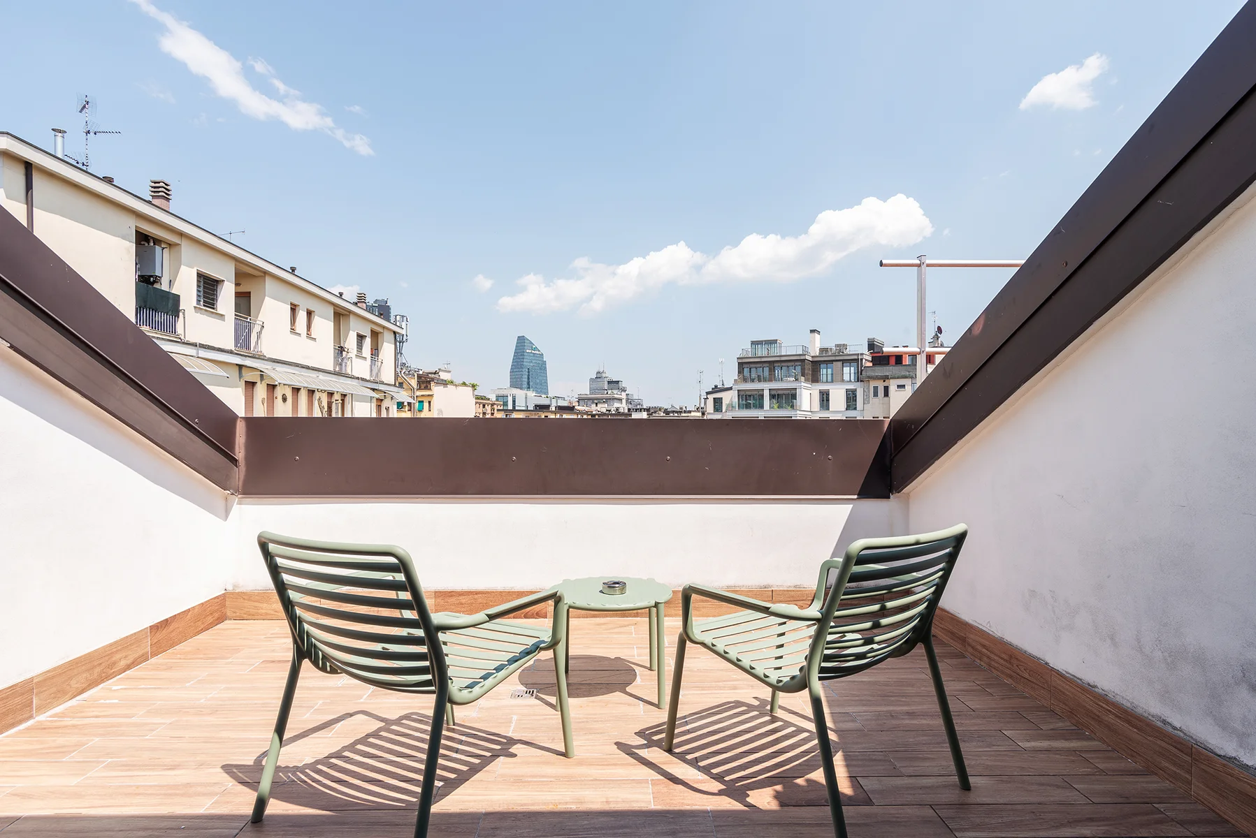 Terrazzo panoramico vista Milano appartamento lusso Brera
